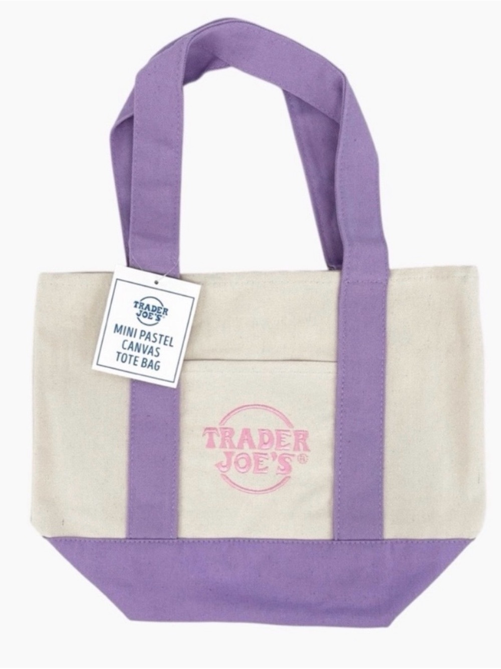 Trader Joe's Lavender: Mini Pastel Canvas Tote Bag
